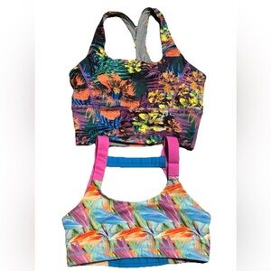Born Primitive Women's Sports Bra Lot Longline Bra Tropical Print Size Small